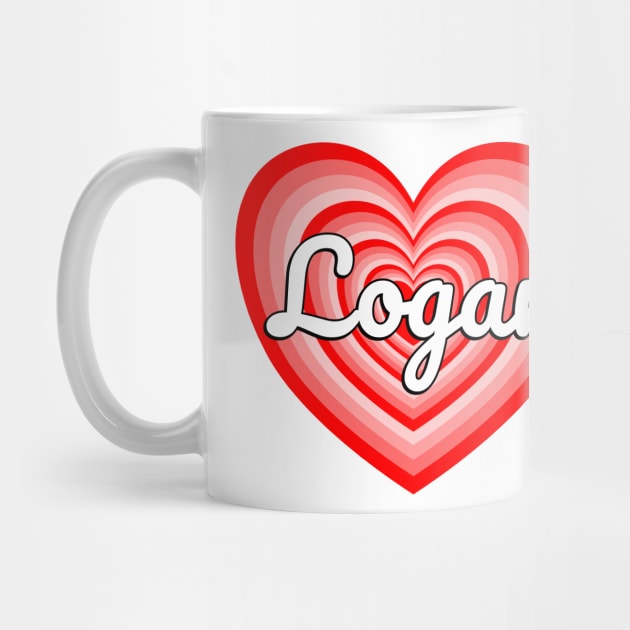 I Love Logan Heart Logan Name Funny Logan by Popular Objects™